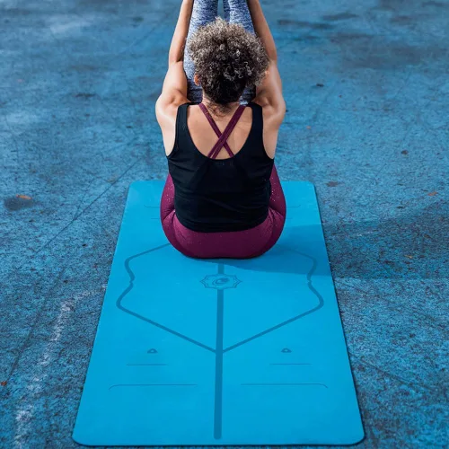 Vista 6 de Liforme Esterilla de yoga original – Bolsa de yoga gratuita incluida – Sistema de alineación patentado, agarre guerrero, antideslizante, ecológico