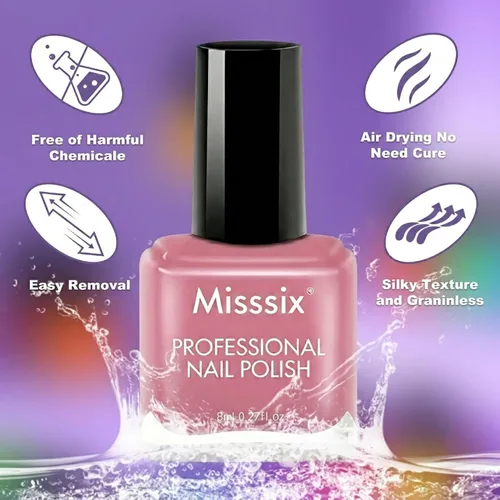Vista 3 de Misssix 12 Pcs Nail Polish Set 10 Colors with Base Coat and Top Coat, Quick Dry Nail Polish, Mini Nail Lacquer Strengthening Manicure DIY Nail Art