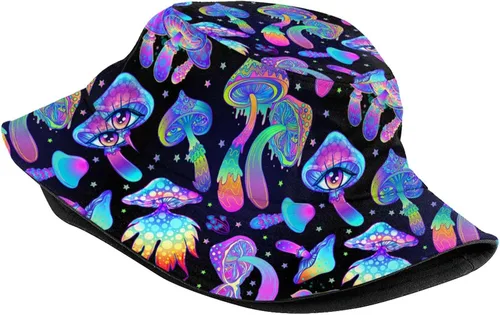 Vista 2 de Sombrero de pescador retro de los años 80 y 90 para hombres y mujeres, plegable, gorra para el sol, accesorios para fiestas rave, sombrero