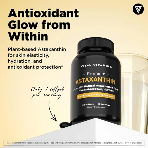 Vista 5 de Vital Vitamins Refuerzo de colágeno vegano 60 unidades + astaxantina 60