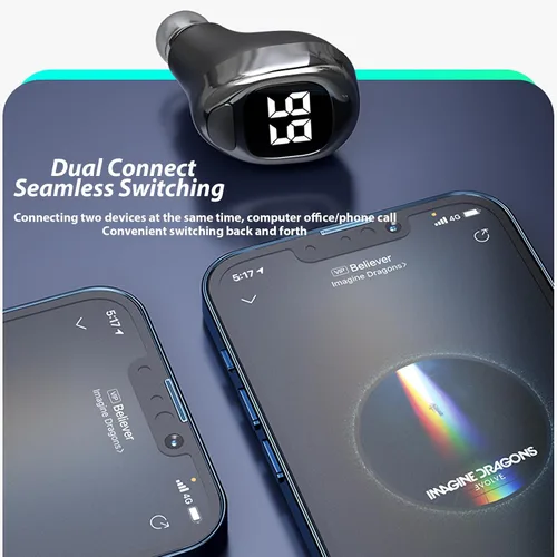 Vista 6 de Xmenha Pequeño auricular invisible intrauditivo inalámbrico único mini auriculares invisibles Bluetooth para pequeño oído auricular Bluetooth
