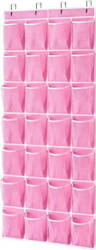 Vista 9 de KEEPJOY Organizador de zapatos sobre la puerta, organizador de zapatos colgante con 12 bolsillos de malla, organizador de zapatos para armario