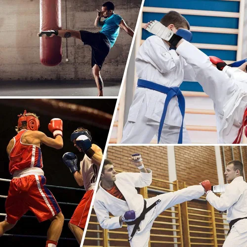 Vista 6 de Equipo de protección para Taekwondo Sparring Protector de pie para Karate Boxeo Sparring Protector de pie, Equipo de protección para pies de artes