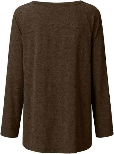 Vista 2 de Aniywn Sudadera de talla grande para mujer, holgada, de manga cortalarga, delgada, sólida, impresa, sin botones