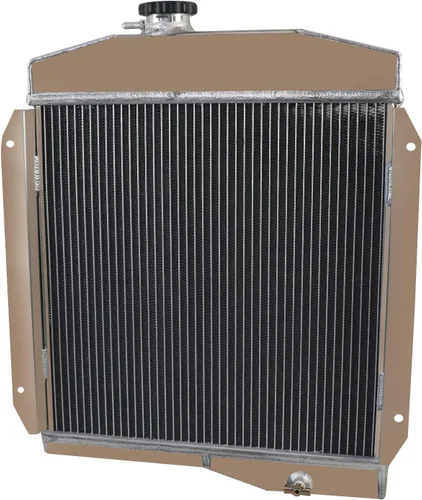 Vista 5 de Radiador de aluminio de 3 filas para Jeep Willys 1955-1958 Flathead L4 3.7L V6 V8