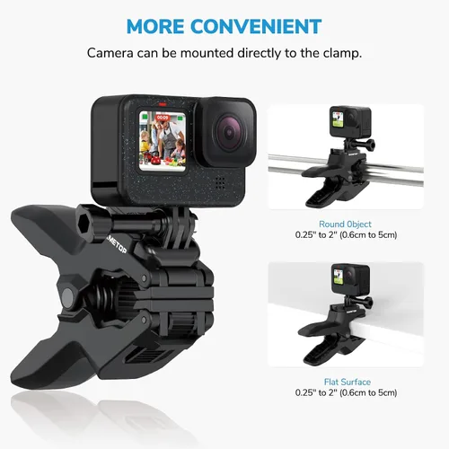 Vista 5 de Jaws soporte flexible con pinza, con cuello de cisne adaptable para cámaras Gopro Hero 5, 4, Session, 3+, 3, 2, 1 Para Go Pro Hero 13 12 11 10 9 8