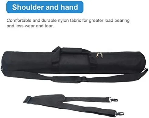 Vista 3 de Funda de transporte para trípode, bolsa de trípode resistente con correas para el hombro y asas, funda monopie multifuncional para soporte de 27.6 in