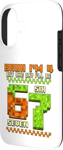 Vista 2 de Bruh I'm 4 But One-Day I'll Be 67 Retro 4th Birthday Kids Case for iPhone 17