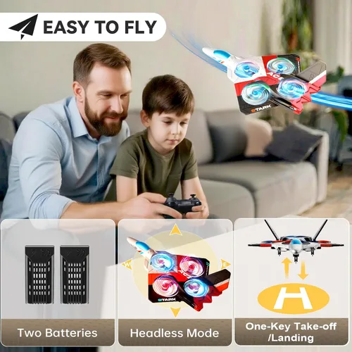 Vista 4 de 4DRC Aviones de control remoto de espuma con cámara 1080P para niños y adultos de 8 a 16 años, aviones RC con luz, control de gravedad, seguimiento