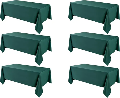 Vista 48 de Mantel Cuadrado 52 x 52 Pulgadas Manteles Negros Resistente a Manchas y Arrugas Lavable de Poliéster para Fiestas, Buffets y Bodas Mantel
