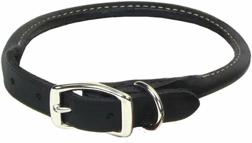 Vista 15 de Coastal Pet - Circle T - Collar redondo de cuero curtido de roble para perro, cómodo para perros con pelo largo o piel sensible, collar para Negro