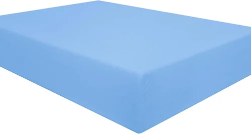 Vista 12 de Sábana bajera ajustable de algodón de 18.0 in de profundidad, 800 hilos, 100 % algodón, 1 sábana bajera ajustable solo suave transpirable satén Aqua