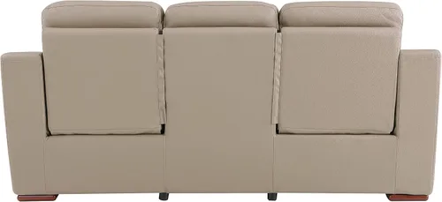 Vista 9 de Blackjack Furniture Walker Leather Match - Sofá reclinable tapizado para sala de estar, madera avellana