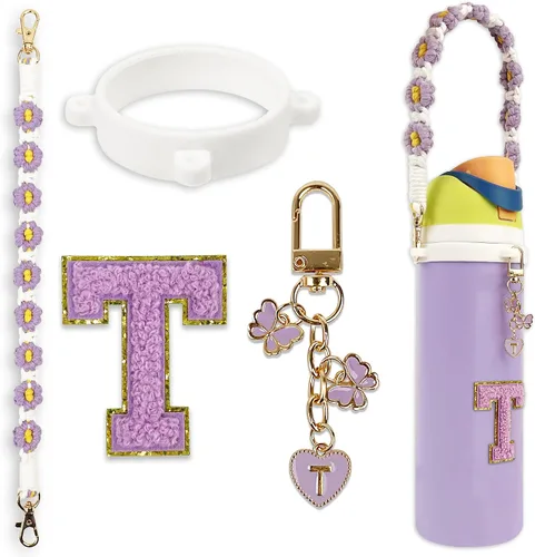 Vista 10 de Lindo juego de dijes de letras compatible con botella de agua Owala de 24 oz, 32 oz, 40 oz, Owala Kids, vaso térmico de café Owala, Owala FreeSip