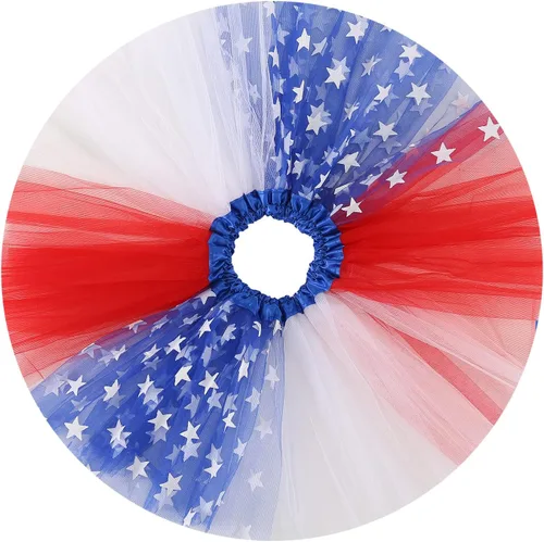 Vista 9 de 4th of July Tutu Tulle Skirt for Girls Women, Red White Blue Tutu Skirt Kids Adult Independence Day Patriotic Costume Unisex