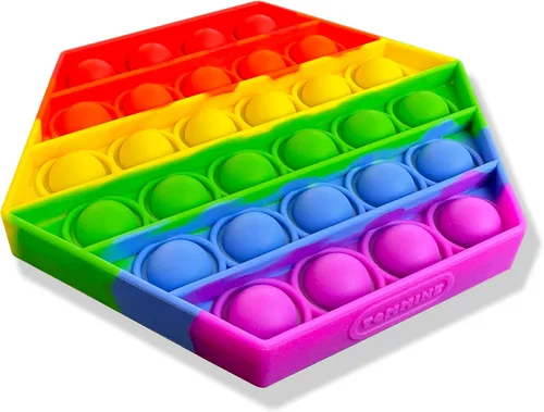 Vista 13 de TOMMIKE Juguete hexagonal de burbujas sensoriales para aliviar la ansiedad y el estrés, necesidades especiales, autismo, aprendizaje, oficina