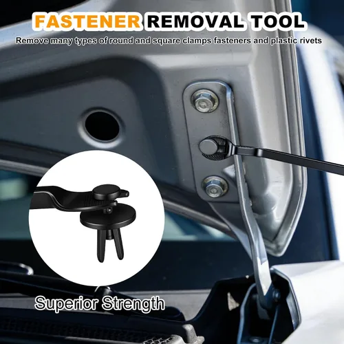 Vista 2 de EldHus Herramienta Removedora de Sujetadores de Automóvil - Herramienta de Remoción de Panel de Puerta Kit Extractor de Clips Automotrices, Remover