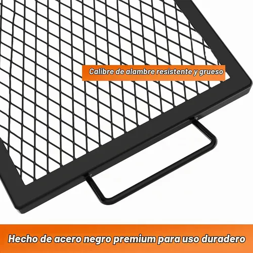 Vista 3 de onlyfire - Rejilla rectangular resistente con diseño de marcas en X