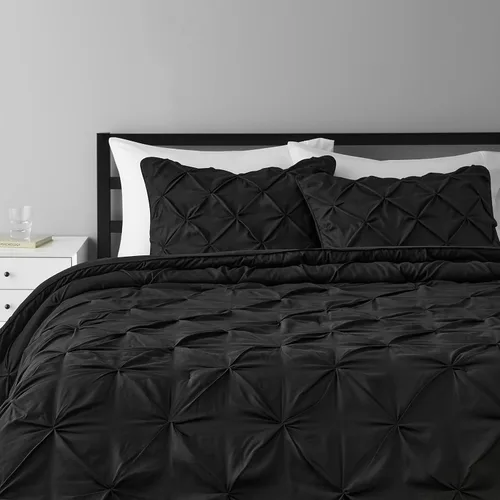 Vista 11 de Amazon Basics - Juego de ropa de cama con edredón de plumón sintético de dos piezas, suave y ligero, para todas las estaciones, con pliegues