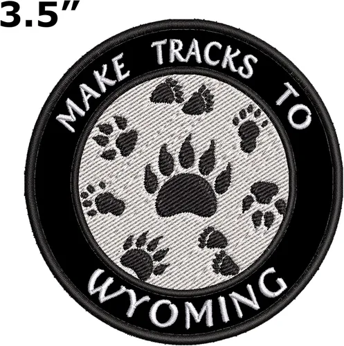 Vista 2 de Parches decorativos para hacer huellas de Wyoming de 3.5 in, para manualidades, planchar, coser, para vacaciones, recuerdos, viajes, aventuras