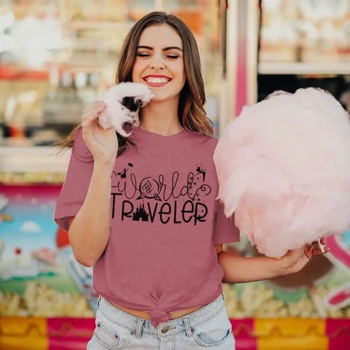 Vista 6 de Camiseta Believe in Magic para mujer camisetas de viaje del mundo lindas camisetas gráficas de hadas camisetas casuales de manga corta para niña