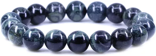 Vista 34 de Amandastone Pulsera elástica de cuentas redondas de 0.394 in con piedras preciosas naturales de 7 pulgadas Bloodstone africano
