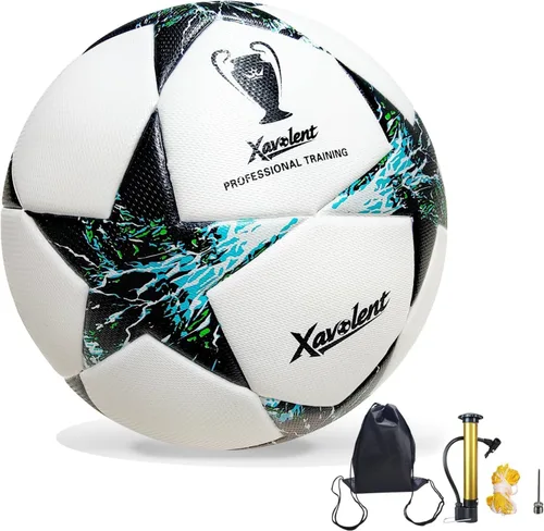 Vista 7 de Professional Soccer Ball Size 5,4 -Thermal Bonded Waterproof PU Match-Quality Training Ball with Pump
