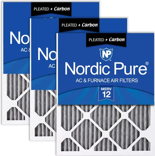 Vista 97 de Nordic Pure 20x20x1 (Tamaño real: 19 1/2 x 19 1/2 x 3/4) Filtros de aire para caldera/aire acondicionado Poly Green MERV 6 – Reduce el polvo