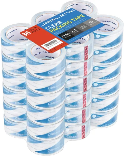 Vista 10 de JARLINK 12 rollos de cinta de embalaje ultra transparente 2.7mil Thick and 1.88" Wide. 60 Yards per Roll, 720 Total Yards. Heavy Duty Packaging