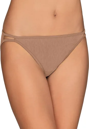 Vista 110 de Vanity Fair Bragas de bikini con tira para mujer, Illumination, con elástico sedoso y ribete de satén Paquete de 3 Negro (Midnight Black)