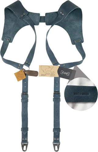 Vista 5 de Hide & Groom, Tirantes renacentistas de cuero, arnés de soporte de espalda vintage para hombre, ganchos de metal para hombre, Steampunk, hecho a mano