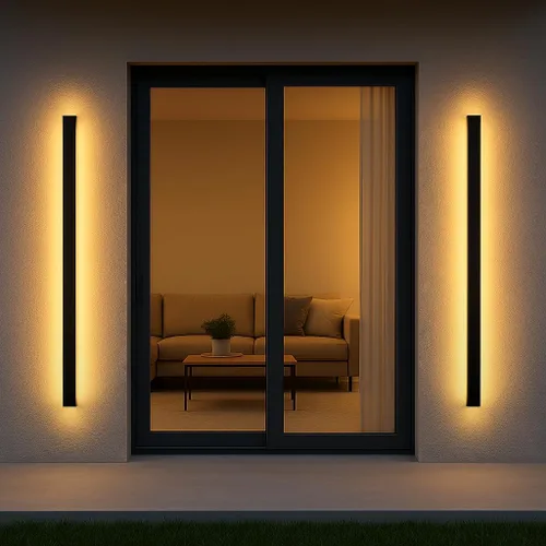 Vista 40 de Luces de pared modernas para exteriores de 39 pulgadas, 2700 K-6500 K, aplique de pared al aire libre regulable seleccionable con control remoto