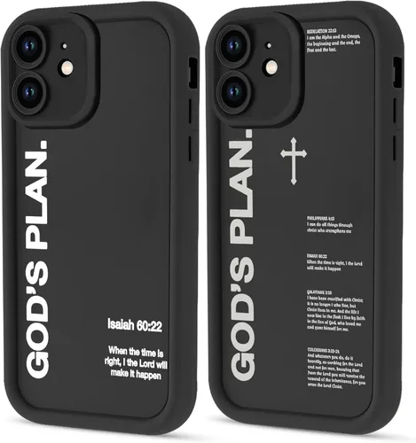 Vista 53 de Paquete de 2 fundas protectoras para iPhone 8 Plus/7 Plus de 5.5 pulgadas con collage de versículos bíblicos de Jesús para mujeres y niñas, diseño