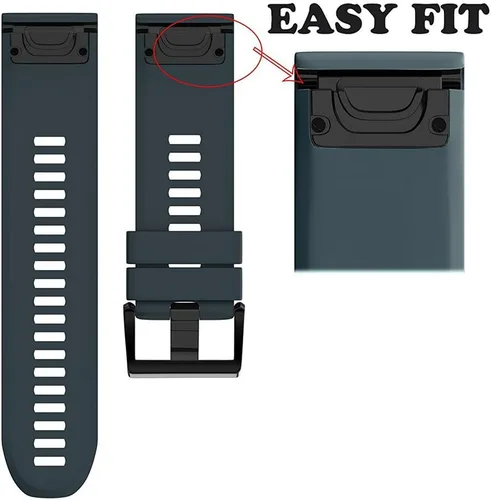 Vista 2 de NotoCity - Correa compatible para reloj Fenix 5X, de 26 mm de ancho, correa de silicona suave para Fenix 8 Pizarra