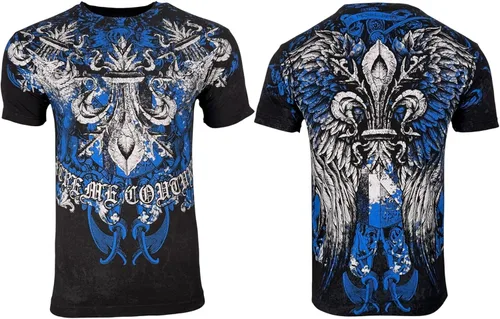 Vista 13 de Xtreme Couture by Affliction Camiseta para hombre, diseño gráfico Gris oscuro (leyenda)