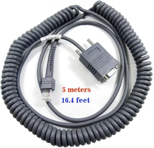 Vista 5 de VOTTAN Cable de escáner en espiral RS232 Serial Cable para escáner de código de barras de símbolos DS2278-SR DS4208 DS4308 DS8108 DS9208 MC9190-G