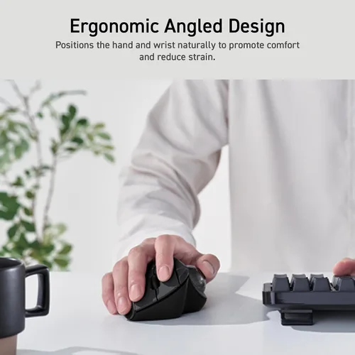 Vista 2 de ELECOM Diseño ergonómico y cómodo Trackball IST Bluetooth 5.3, seguimiento suave con rodamiento de bolas rubí, bola de 1.41 pulgadas, control
