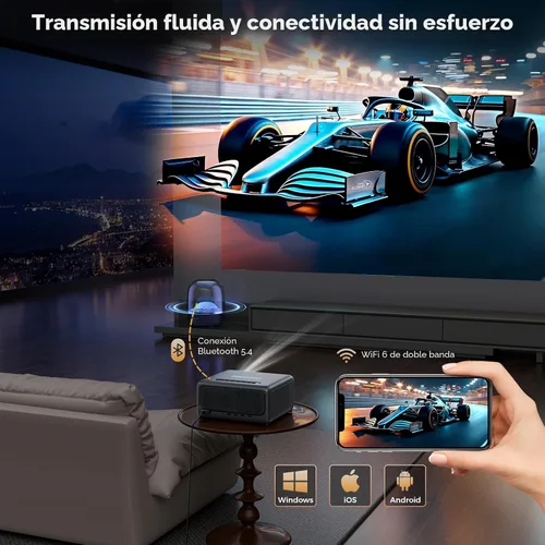 Vista 8 de GooDee Proyector Inteligente 4K con WiFi y Bluetooth - 3000 ANSI UHD, Enfoque Automático ToF Keystone MEMC, Proyector de Video de Cine en Casa