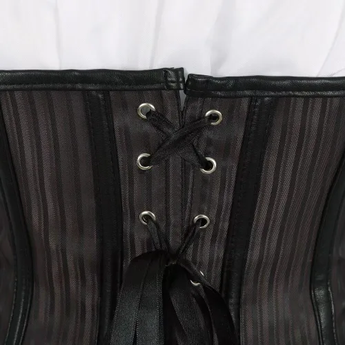 Vista 5 de Vestido de corsé, talla grande, para mascarada, gótico, brocado, encaje, gótico, conjunto de falda bustier