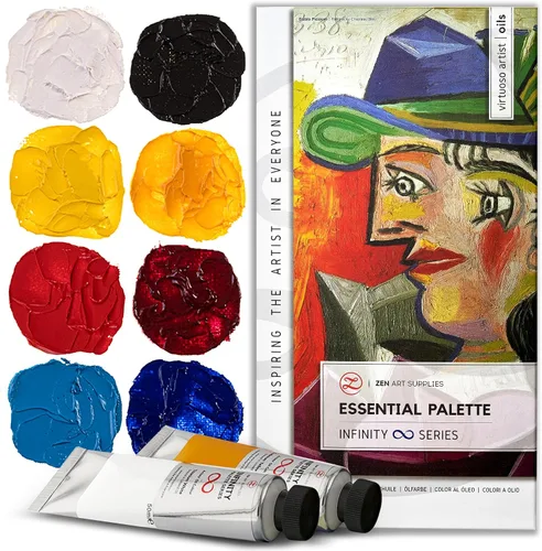 Vista 14 de Caja de Blancos de ZenART para tonos impecables - 200 ml de blanco de titanio, 50 ml de blanco de zinc y titanio y ocre amarillo de Nápoles