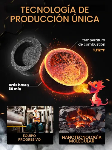 Vista 3 de 10 piezas de tabletas de carbón para incienso - Carbón para narguile M. ROSENFELD - Carbón rápido para Hooka - Tabletas de carbón de encendido