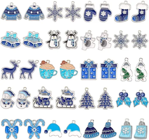 Vista 14 de MARFOREVER 40 piezas/20 pares de dijes de conciencia sobre el autismo