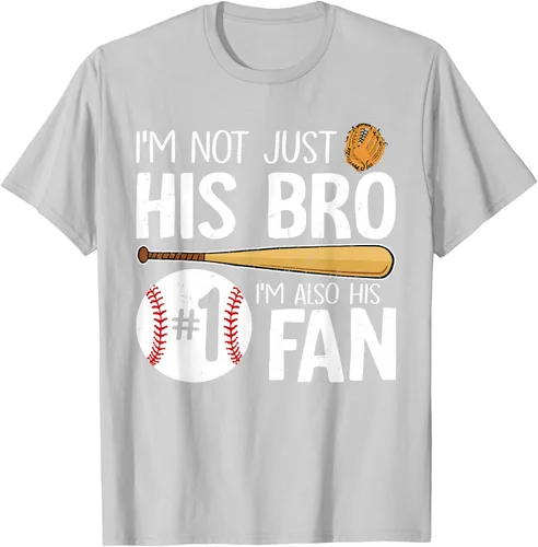 Vista 77 de Camiseta Baseball Brother I'm Not Just His Bro I'm His Number One Fan, Negro