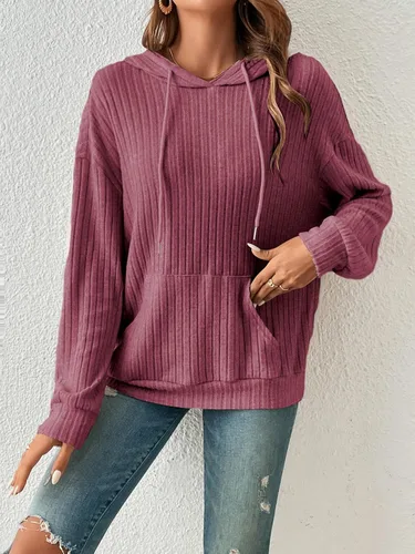 Vista 4 de SOLY HUX Sudaderas con capucha de manga larga con cordón para mujer, con bolsillo frontal