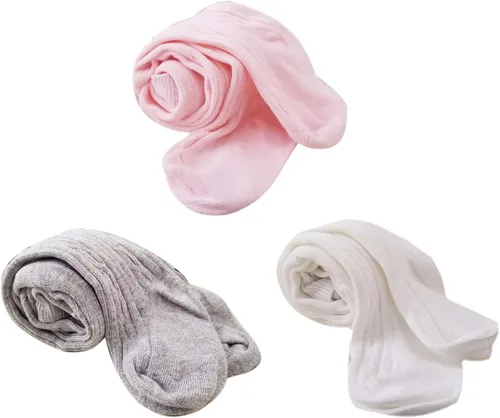 Vista 2 de Kaariss 3 pares de mallas de algodón para bebés y niñas pequeñas