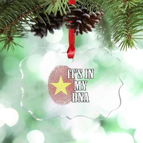 Vista 32 de Adorno de Navidad personalizado del Reino Unido 2023 It's in My DNA, adorno de huellas dactilares para decoración de árbol de Navidad, recuerdo