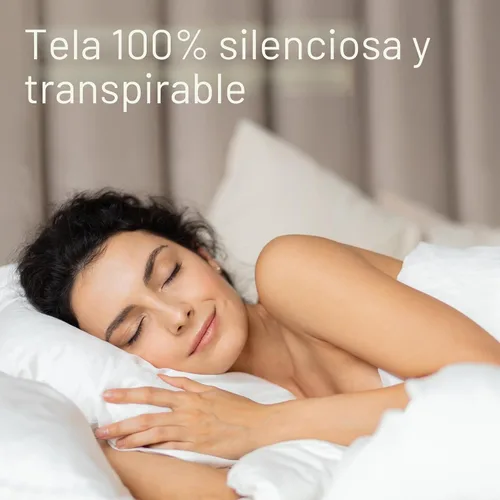 Vista 5 de Juego de 4 fundas de almohada ultrasuaves con cremallera tamaño Queen, 100% protección contra manchas, polvo y suciedad, lavables a máquina (beige)