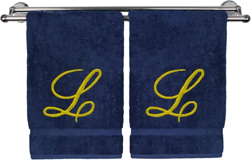 Vista 16 de Toalla de mano con monograma, regalo personalizado, 16 x 30 pulgadas, extra absorbente, 100% algodón turco, acabado de rizo suave, para baño, cocina