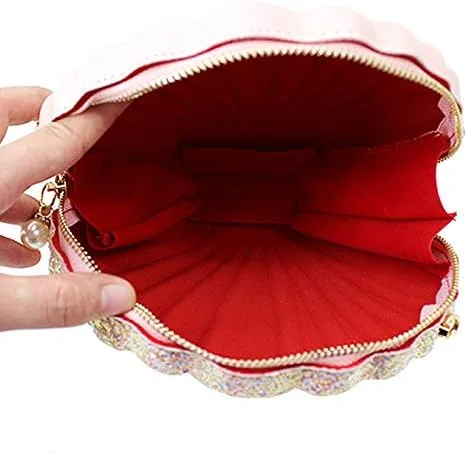 Vista 7 de Bolso de noche de concha de mar para mujer, bolso de hombro con correa de cadena de sirena, bolso de mano