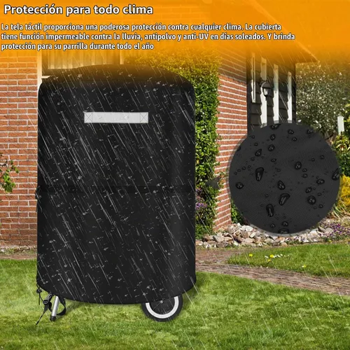 Vista 5 de Cubierta de parrilla de carbón de 22 pulgadas, cubierta impermeable para parrillas Weber Char-Broil de 22 pulgadas, cubierta de parrilla